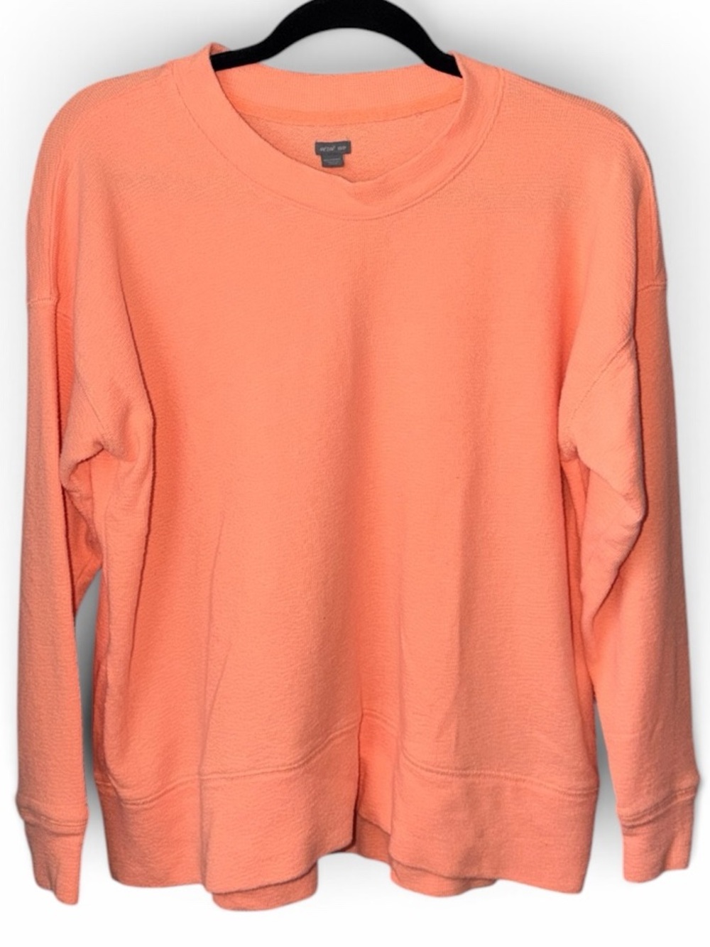 aerie Coral Textured Oversized Crew Sweatshirt XS